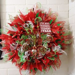 Christmas Wteath Deco Mesh